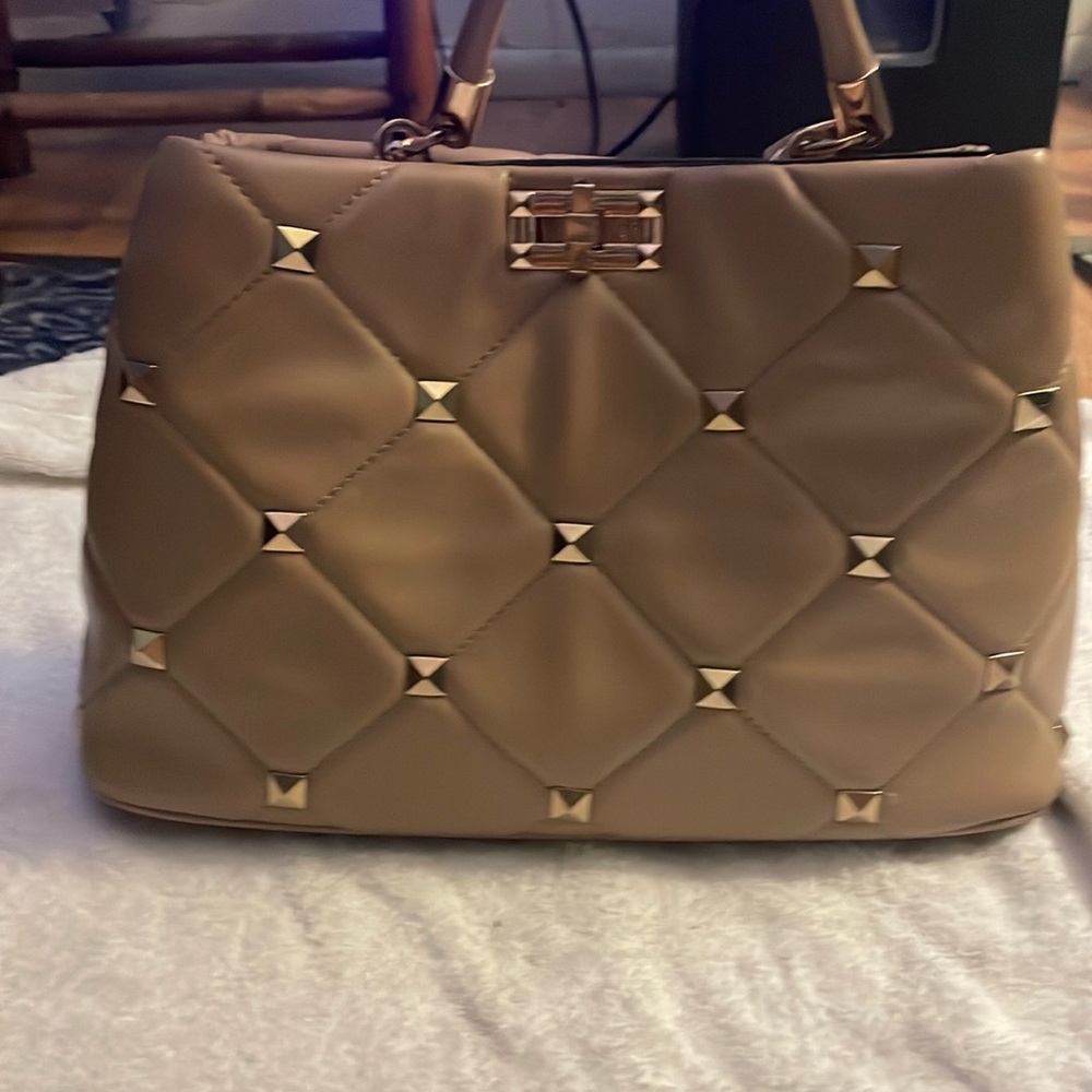 Tan/ beige cross body purse